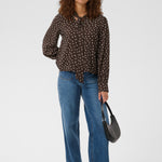 KAdotte Blouse - Coffee Bean-Blouses- Hometown Style HTS, women's in store and online boutique located in Ingersoll, Ontario