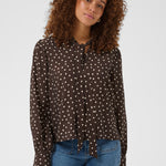 KAdotte Blouse - Coffee Bean-Blouses- Hometown Style HTS, women's in store and online boutique located in Ingersoll, Ontario