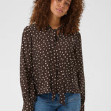 KAdotte Blouse - Coffee Bean-Blouses- Hometown Style HTS, women's in store and online boutique located in Ingersoll, Ontario
