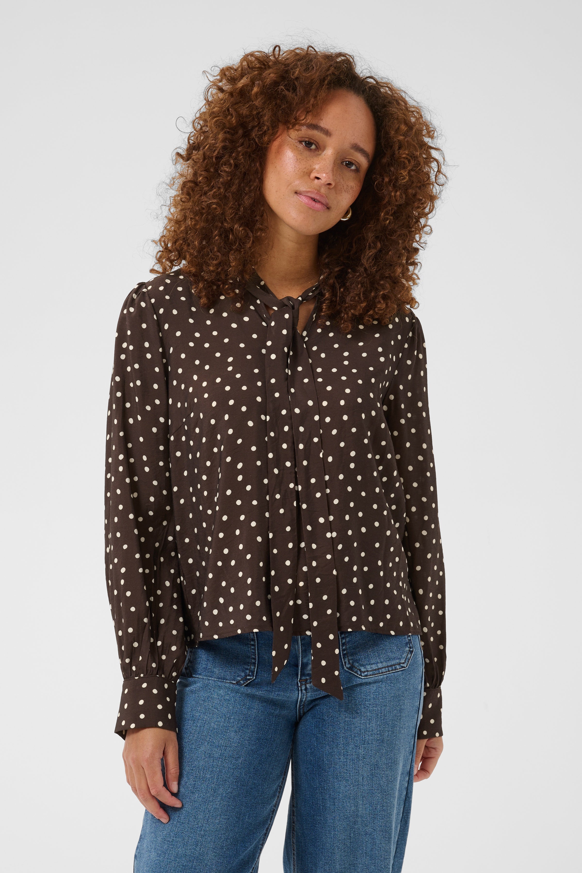 KAdotte Blouse - Coffee Bean-Blouses- Hometown Style HTS, women's in store and online boutique located in Ingersoll, Ontario