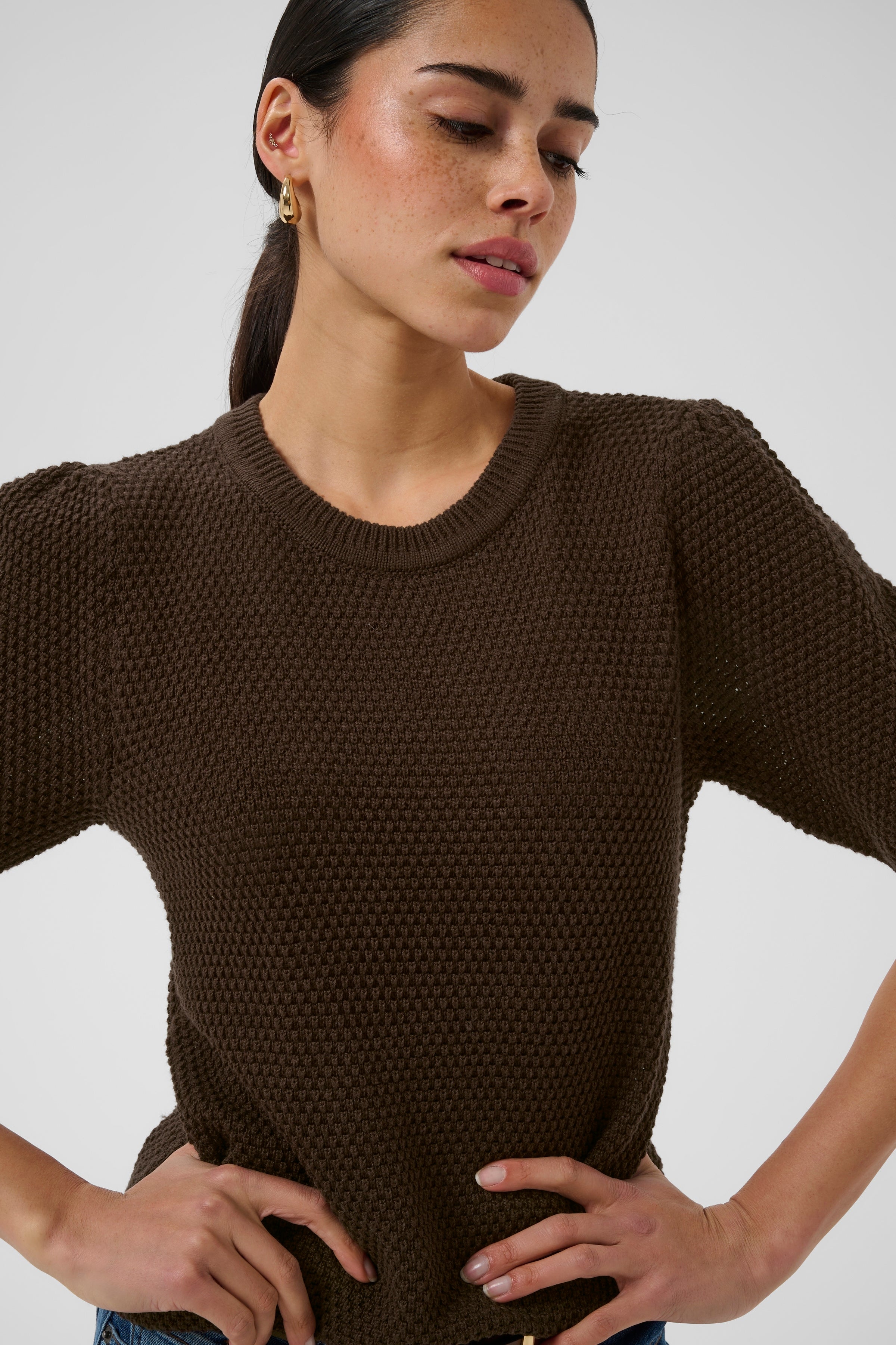KAvivian Knit Pullover - Coffee Bean-Sweaters and Cardigans- Hometown Style HTS, women's in store and online boutique located in Ingersoll, Ontario