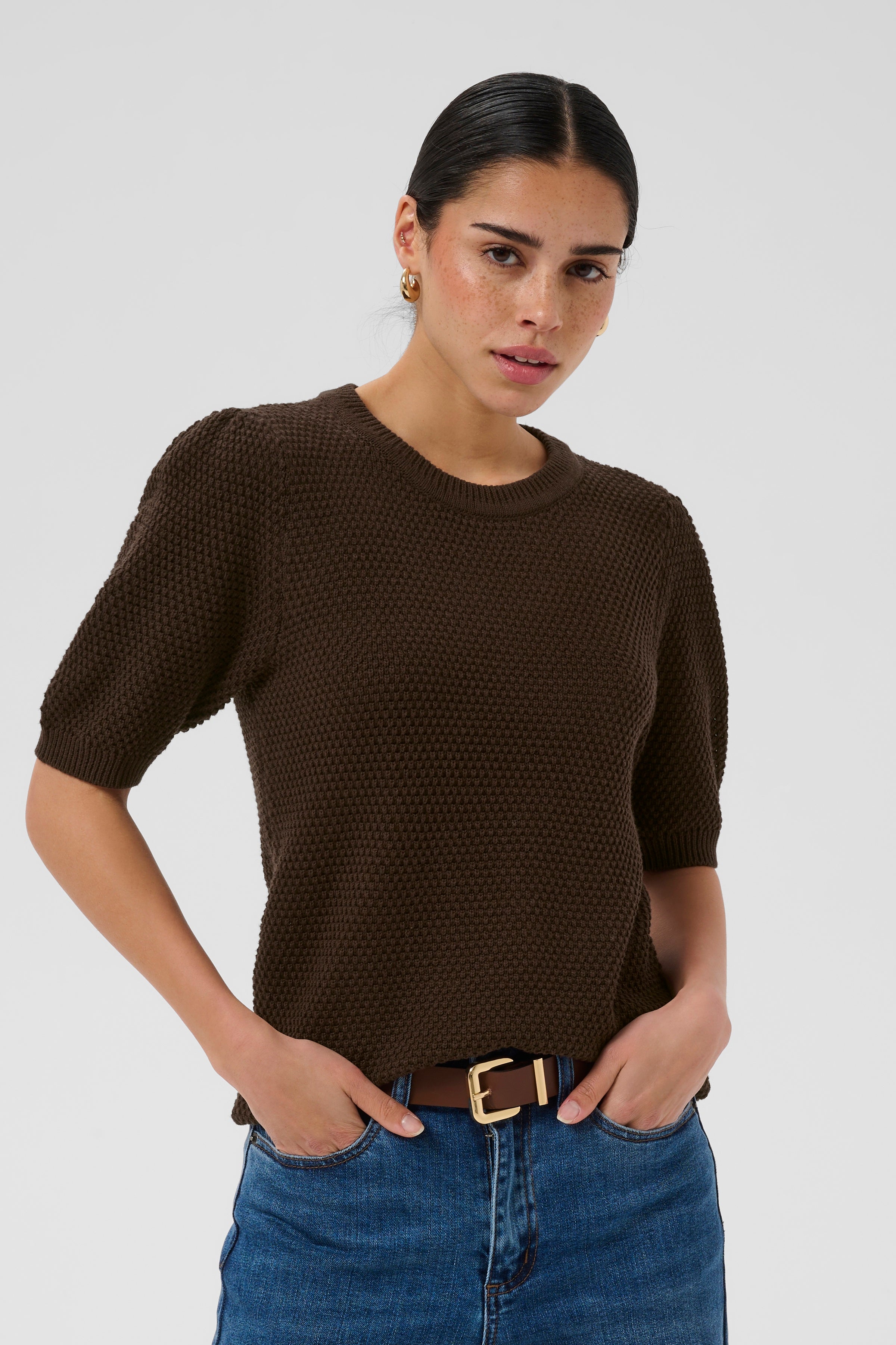 KAvivian Knit Pullover - Coffee Bean-Sweaters and Cardigans- Hometown Style HTS, women's in store and online boutique located in Ingersoll, Ontario