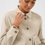 KAomila Shirt Jacket - Feather Grey-Coat & Jackets- Hometown Style HTS, women's in store and online boutique located in Ingersoll, Ontario