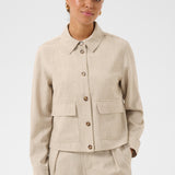 KAomila Shirt Jacket - Feather Grey-Coat & Jackets- Hometown Style HTS, women's in store and online boutique located in Ingersoll, Ontario