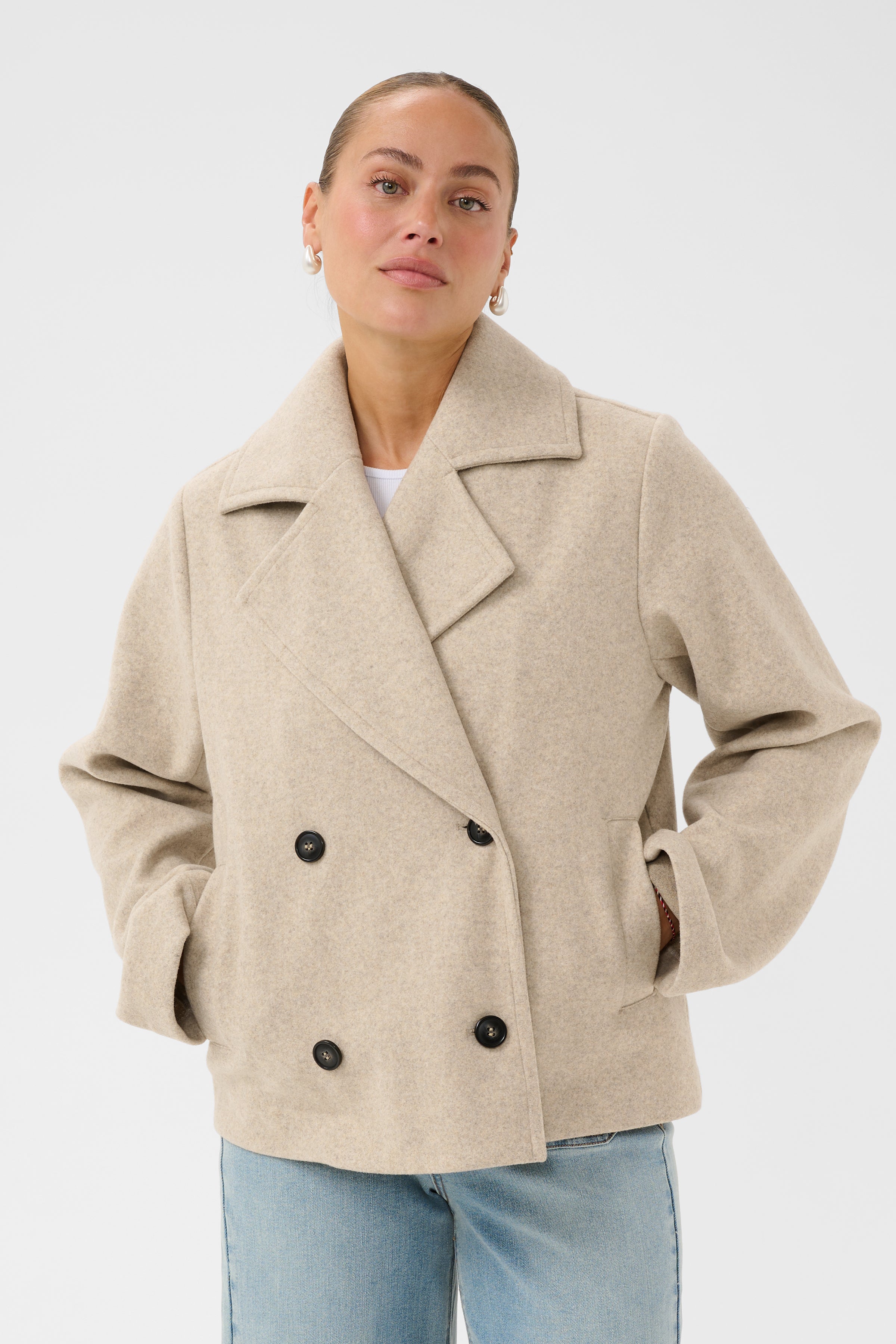 KASaturn Short Jacket - Beige Smoke-Coat & Jackets- Hometown Style HTS, women's in store and online boutique located in Ingersoll, Ontario