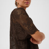 Kacornelia Lace Blouse - Chocolate Bean-Blouses- Hometown Style HTS, women's in store and online boutique located in Ingersoll, Ontario