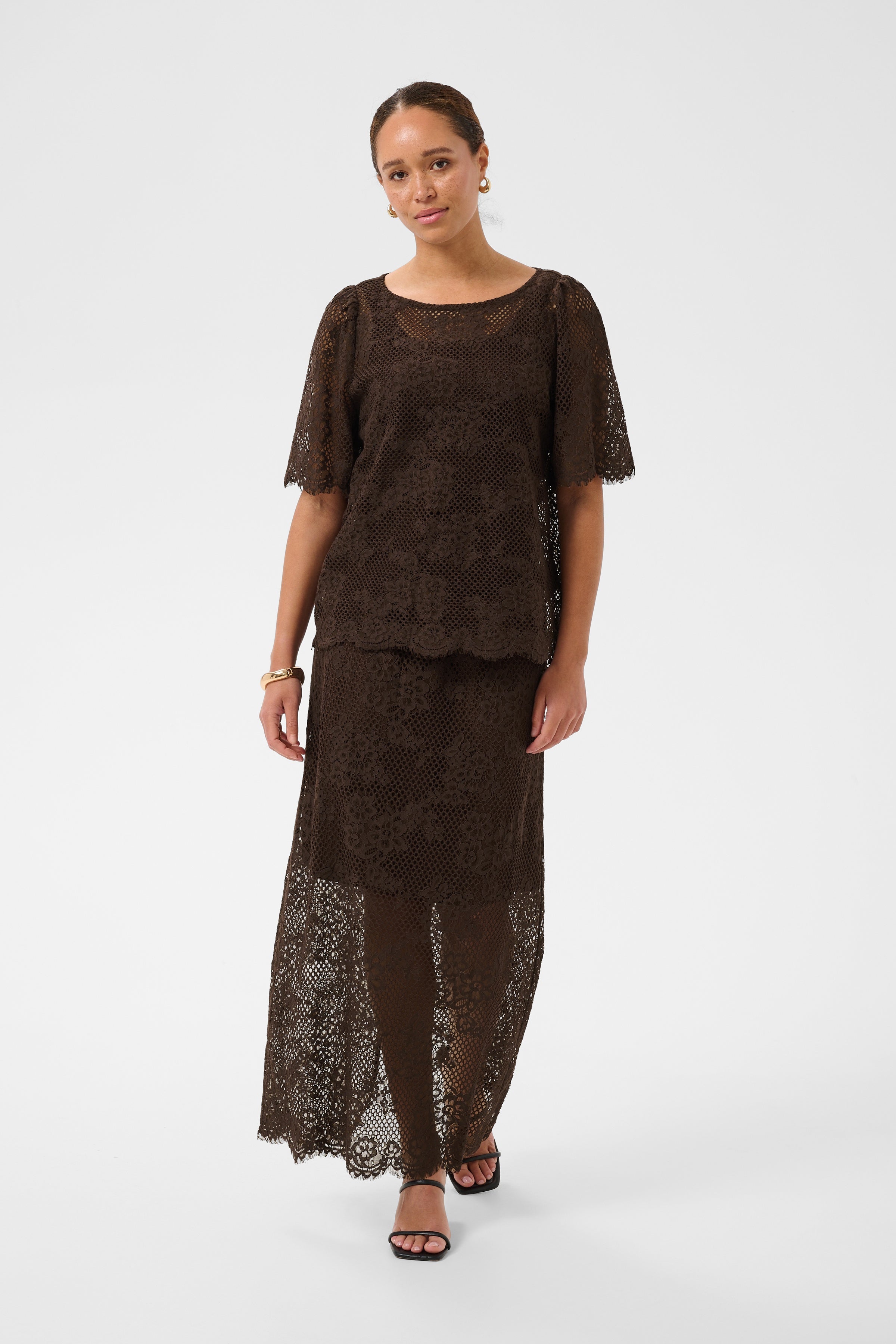 Kacornelia Lace Blouse - Chocolate Bean-Blouses- Hometown Style HTS, women's in store and online boutique located in Ingersoll, Ontario