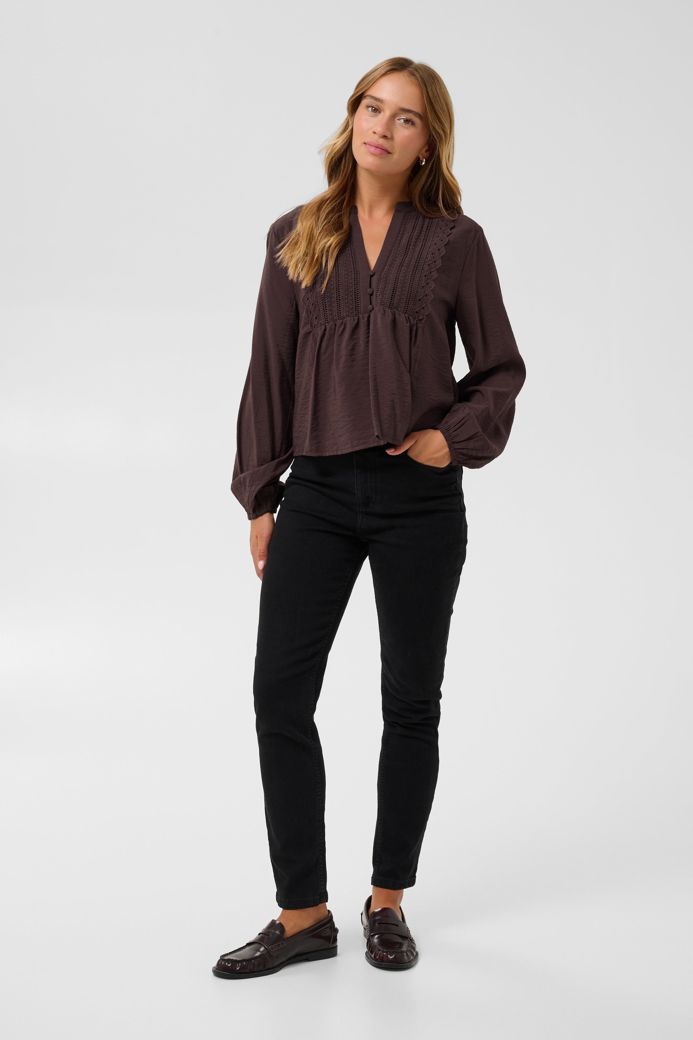 KAgalina Blouse - Fudge-Blouses- Hometown Style HTS, women's in store and online boutique located in Ingersoll, Ontario