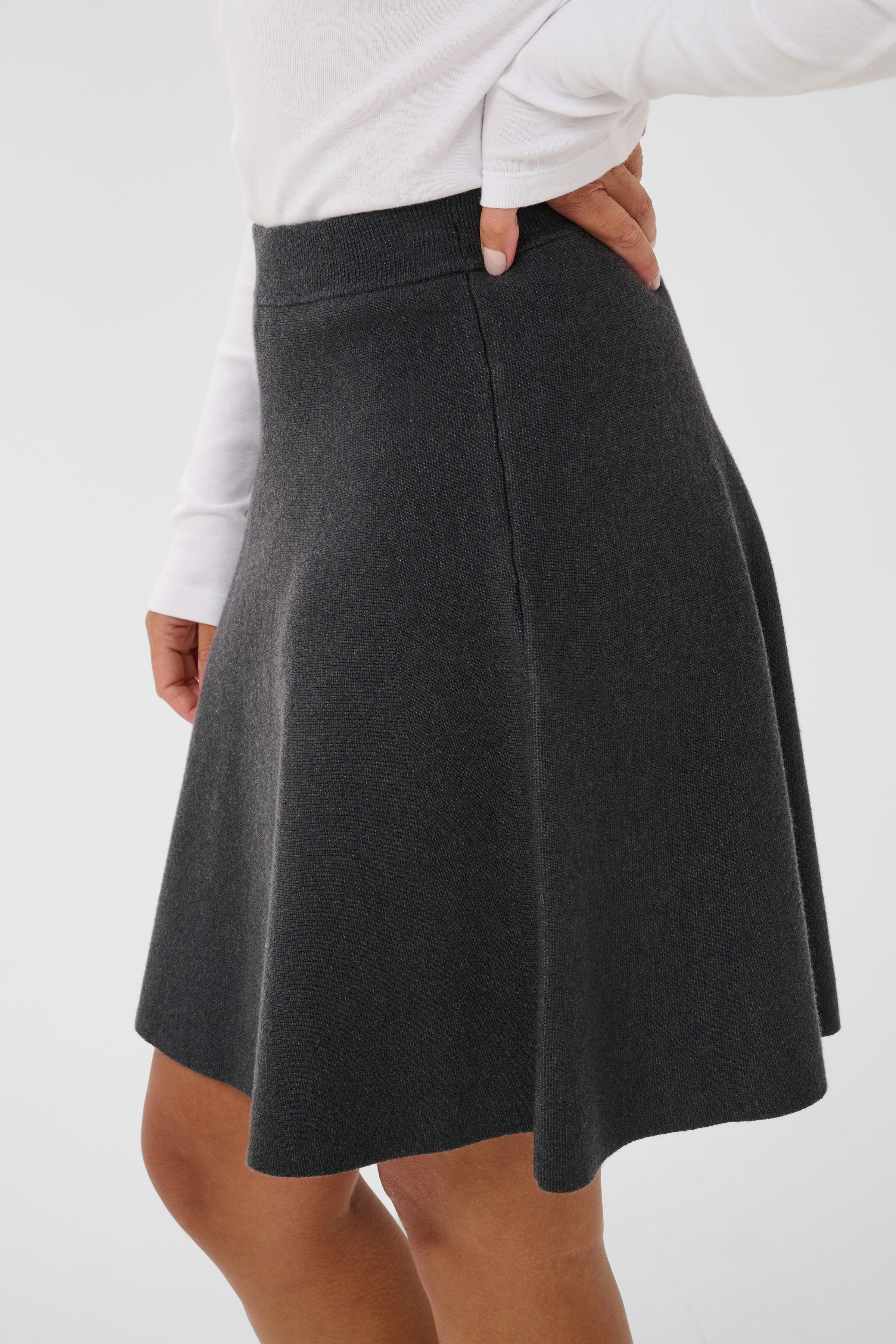 KAloana Knit Skirt - Dark Grey-Bottoms- Hometown Style HTS, women's in store and online boutique located in Ingersoll, Ontario