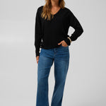 KALizza Mai Pullover - Deep Black-Casual Tops- Hometown Style HTS, women's in store and online boutique located in Ingersoll, Ontario