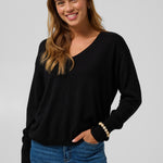 KALizza Mai Pullover - Deep Black-Casual Tops- Hometown Style HTS, women's in store and online boutique located in Ingersoll, Ontario