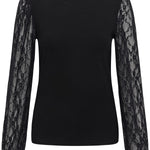 Liana Lace Blouse - Black-Blouses- Hometown Style HTS, women's in store and online boutique located in Ingersoll, Ontario