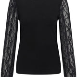 Liana Lace Blouse - Black-Blouses- Hometown Style HTS, women's in store and online boutique located in Ingersoll, Ontario