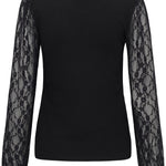 Liana Lace Blouse - Black-Blouses- Hometown Style HTS, women's in store and online boutique located in Ingersoll, Ontario