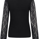 Liana Lace Blouse - Black-Blouses- Hometown Style HTS, women's in store and online boutique located in Ingersoll, Ontario