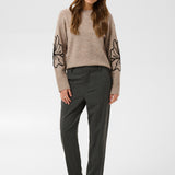 KAerin Embroidery Pullover - Desert Taupe-Sweaters and Cardigans- Hometown Style HTS, women's in store and online boutique located in Ingersoll, Ontario