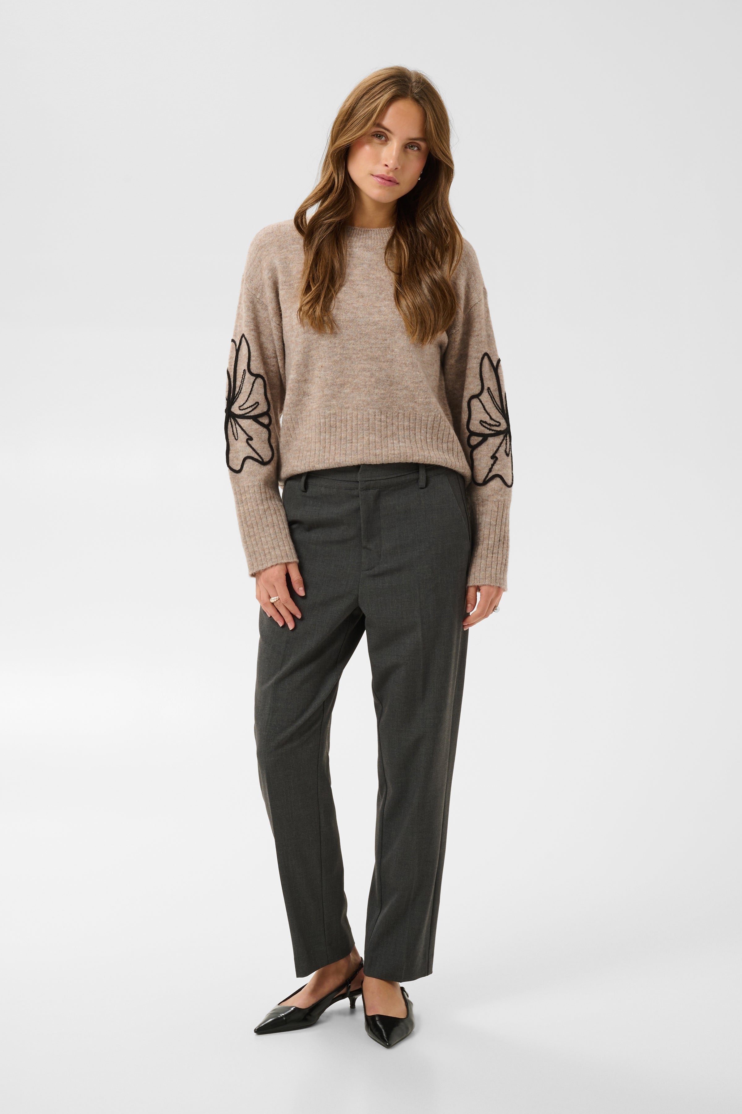 KAerin Embroidery Pullover - Desert Taupe-Sweaters and Cardigans- Hometown Style HTS, women's in store and online boutique located in Ingersoll, Ontario