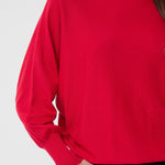 Lizza Batwing Pullover - Crimson-Casual Tops- Hometown Style HTS, women's in store and online boutique located in Ingersoll, Ontario