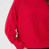 Lizza Batwing Pullover - Crimson-Casual Tops- Hometown Style HTS, women's in store and online boutique located in Ingersoll, Ontario