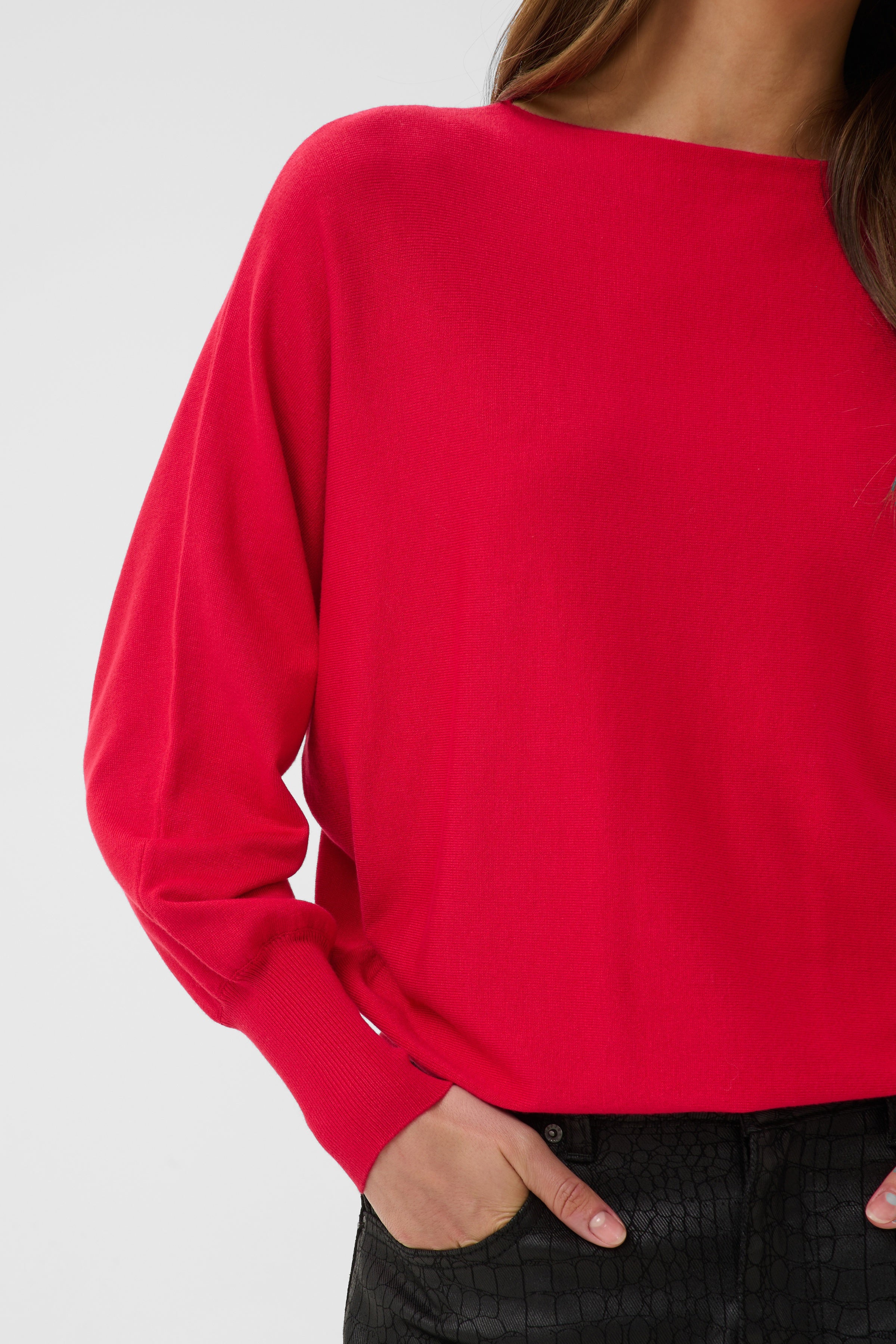Lizza Batwing Pullover - Crimson-Casual Tops- Hometown Style HTS, women's in store and online boutique located in Ingersoll, Ontario