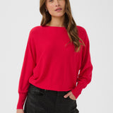 Lizza Batwing Pullover - Crimson-Casual Tops- Hometown Style HTS, women's in store and online boutique located in Ingersoll, Ontario
