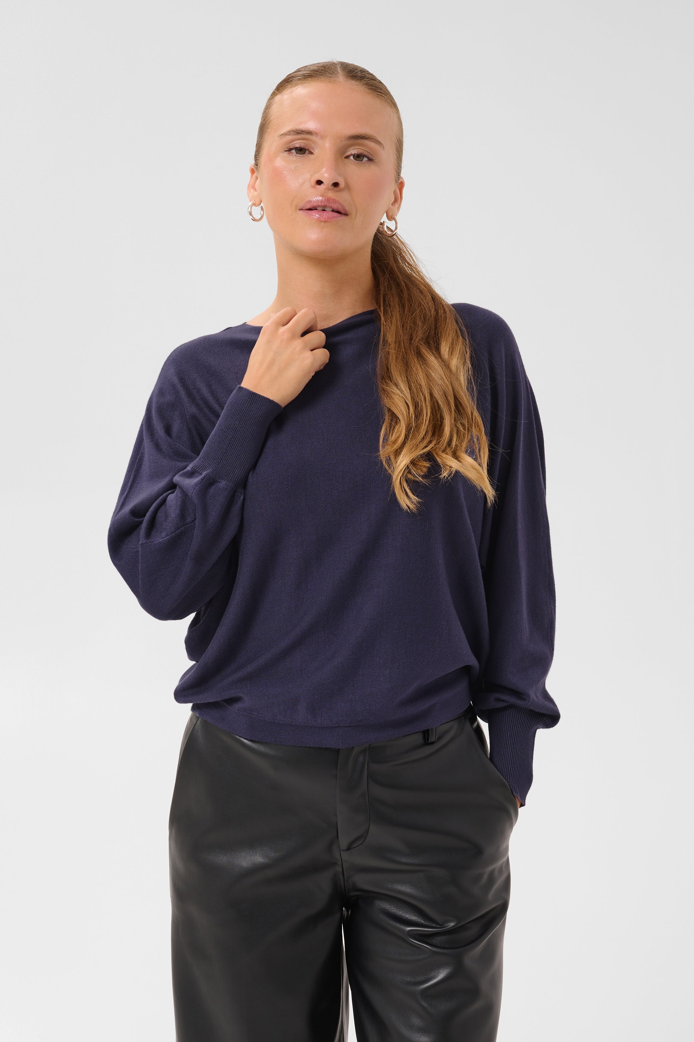 Lizza Batwing Pullover - Graphite-Casual Tops- Hometown Style HTS, women's in store and online boutique located in Ingersoll, Ontario