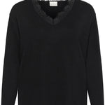 Lizza Lace Pullover - Black-Casual Tops- Hometown Style HTS, women's in store and online boutique located in Ingersoll, Ontario
