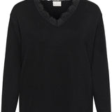 Lizza Lace Pullover - Black-Casual Tops- Hometown Style HTS, women's in store and online boutique located in Ingersoll, Ontario