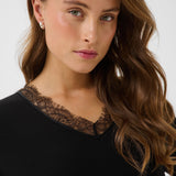 Lizza Lace Pullover - Black-Casual Tops- Hometown Style HTS, women's in store and online boutique located in Ingersoll, Ontario