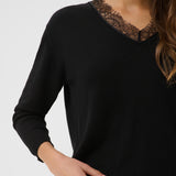 Lizza Lace Pullover - Black-Casual Tops- Hometown Style HTS, women's in store and online boutique located in Ingersoll, Ontario