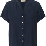 CRLori Lace Shirt - Navy-Casual Tops- Hometown Style HTS, women's in store and online boutique located in Ingersoll, Ontario