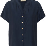 CRLori Lace Shirt - Navy-Casual Tops- Hometown Style HTS, women's in store and online boutique located in Ingersoll, Ontario