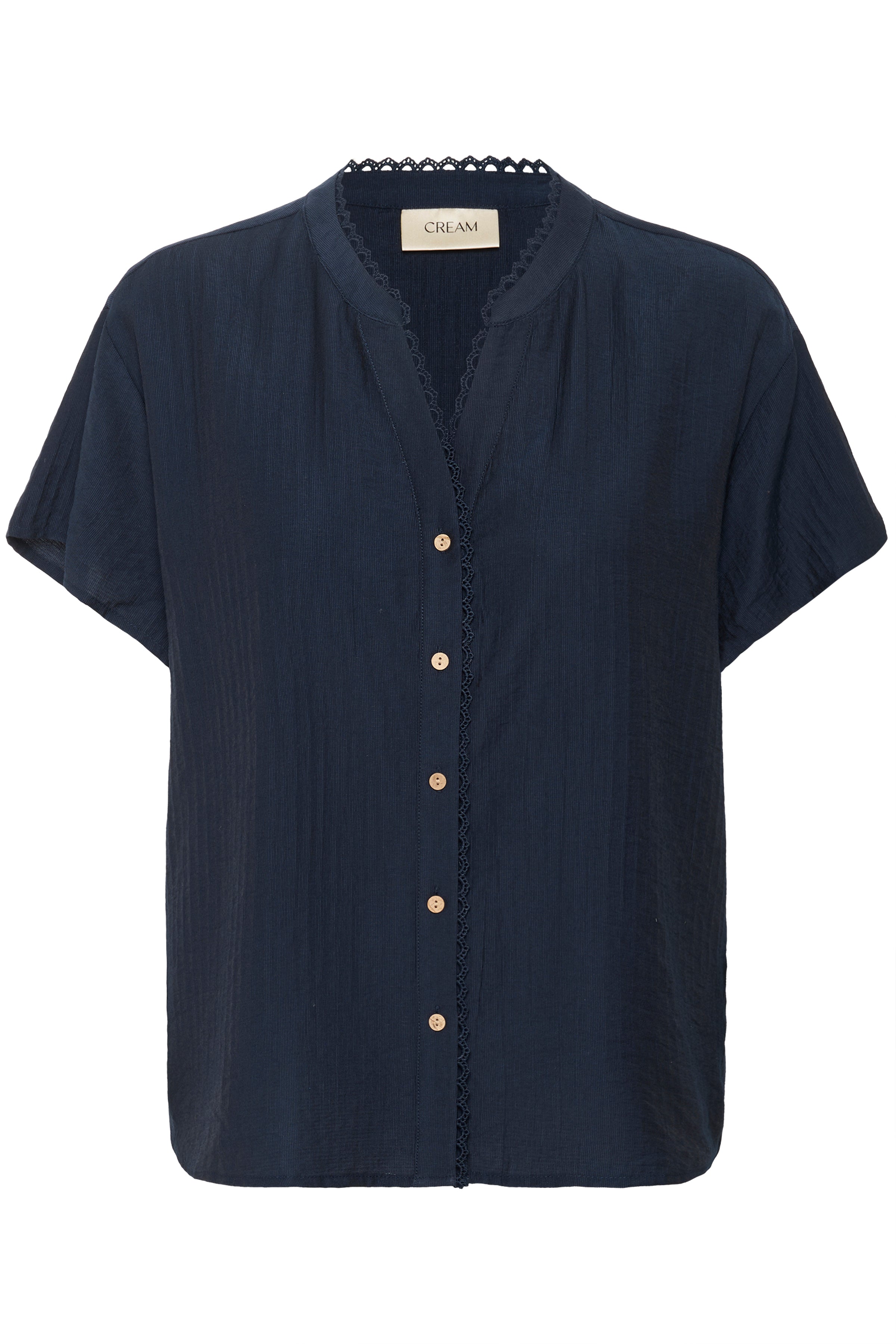 CRLori Lace Shirt - Navy-Casual Tops- Hometown Style HTS, women's in store and online boutique located in Ingersoll, Ontario