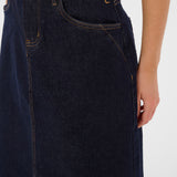 CRDenaya Denim Skirt - Dark Blue-skirt- Hometown Style HTS, women's in store and online boutique located in Ingersoll, Ontario
