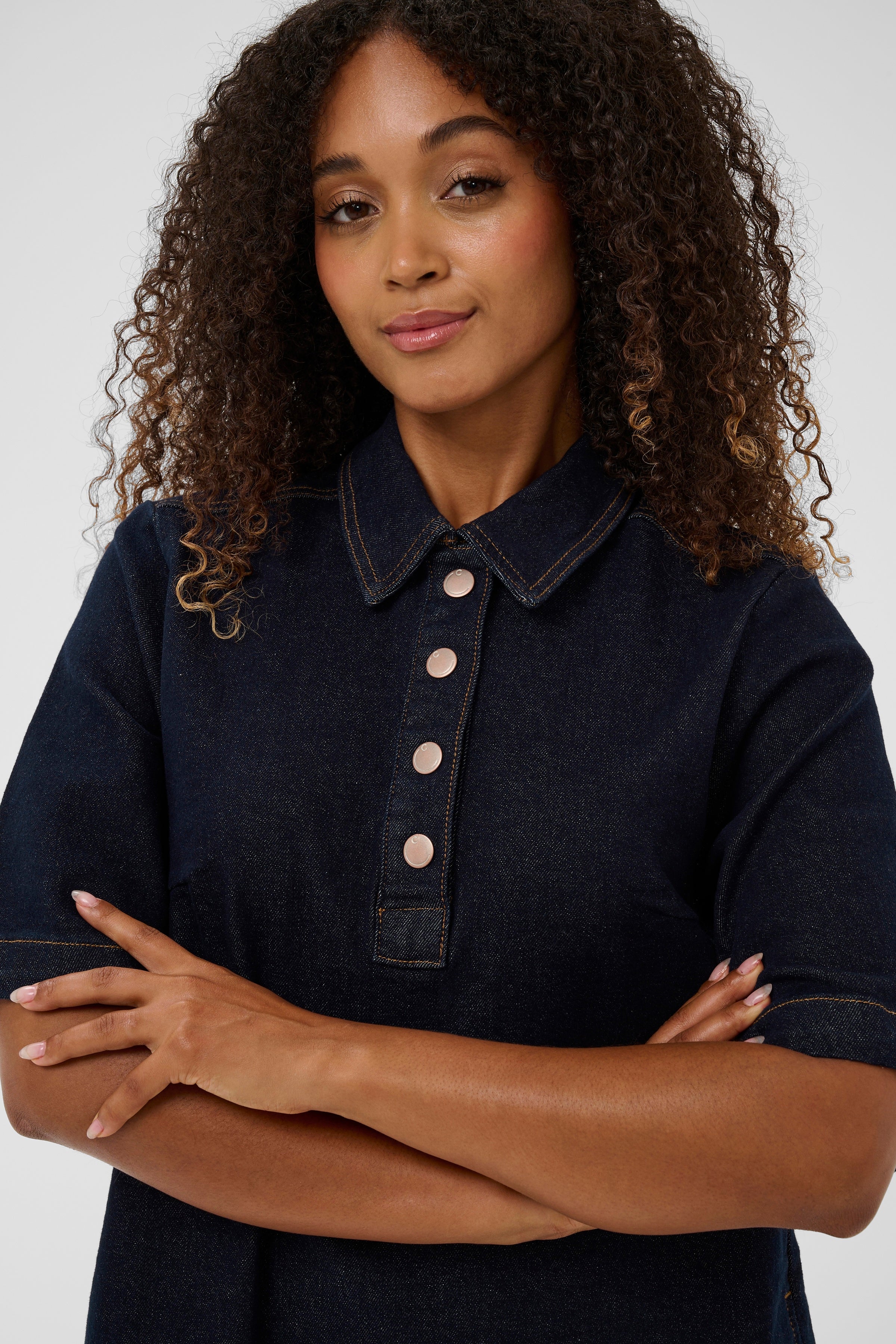 Crdenaya Denim Dress-Casual Dresses- Hometown Style HTS, women's in store and online boutique located in Ingersoll, Ontario