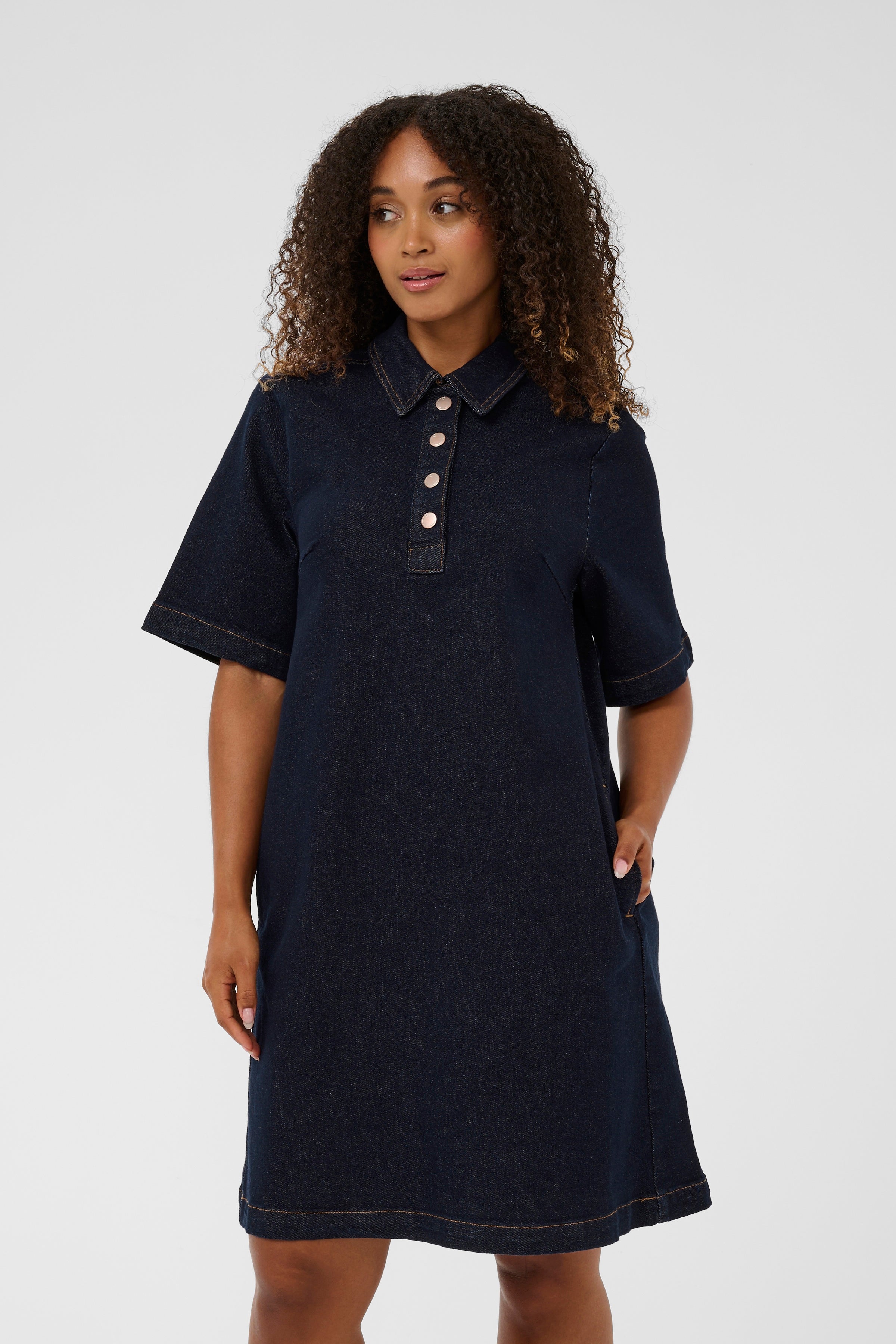 Crdenaya Denim Dress-Casual Dresses- Hometown Style HTS, women's in store and online boutique located in Ingersoll, Ontario