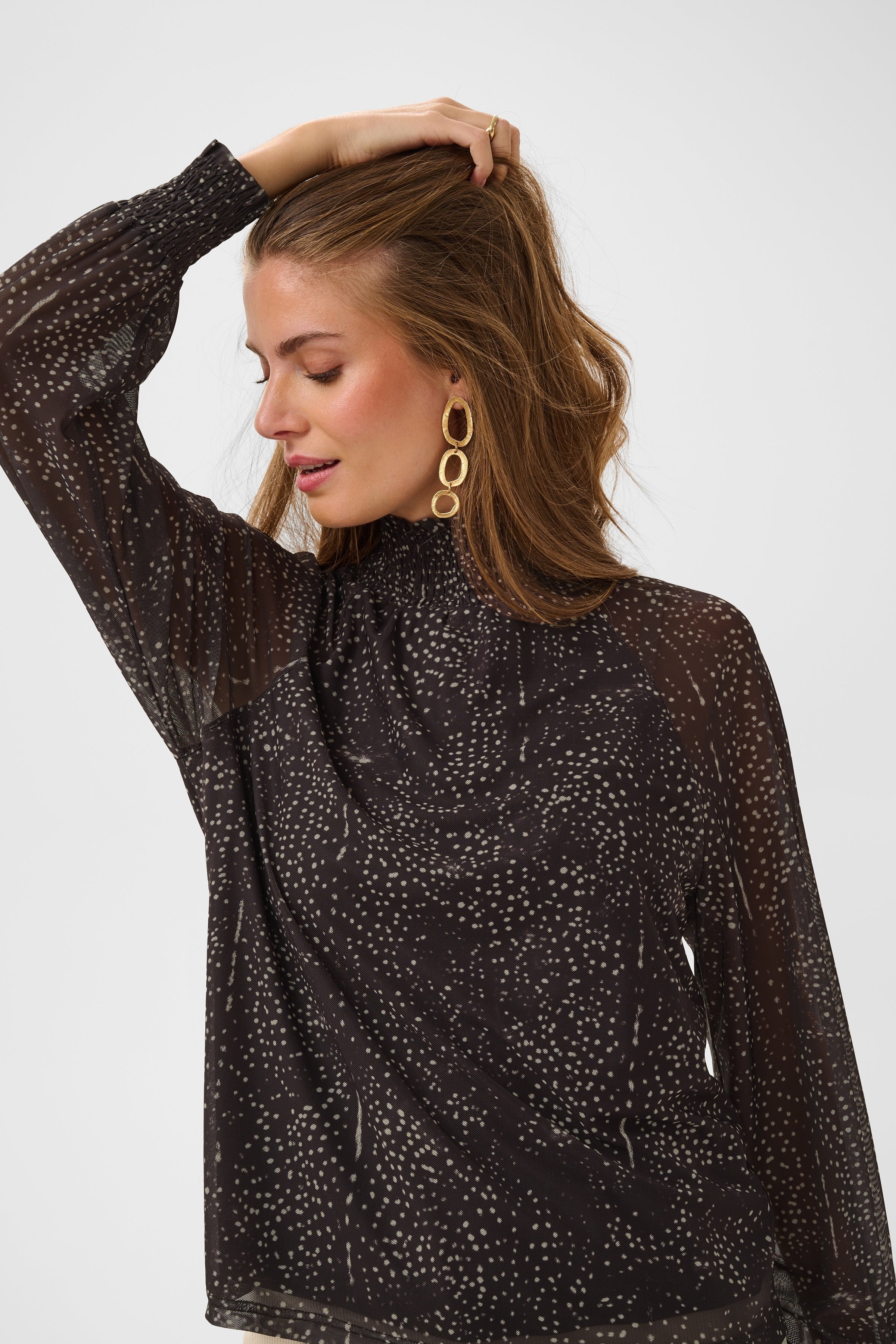 CRDotty Blouse - Java Dot-Blouses- Hometown Style HTS, women's in store and online boutique located in Ingersoll, Ontario