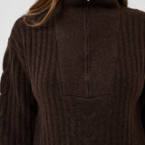CRSiffe Zipper Pullover - Java-Sweaters and Cardigans- Hometown Style HTS, women's in store and online boutique located in Ingersoll, Ontario