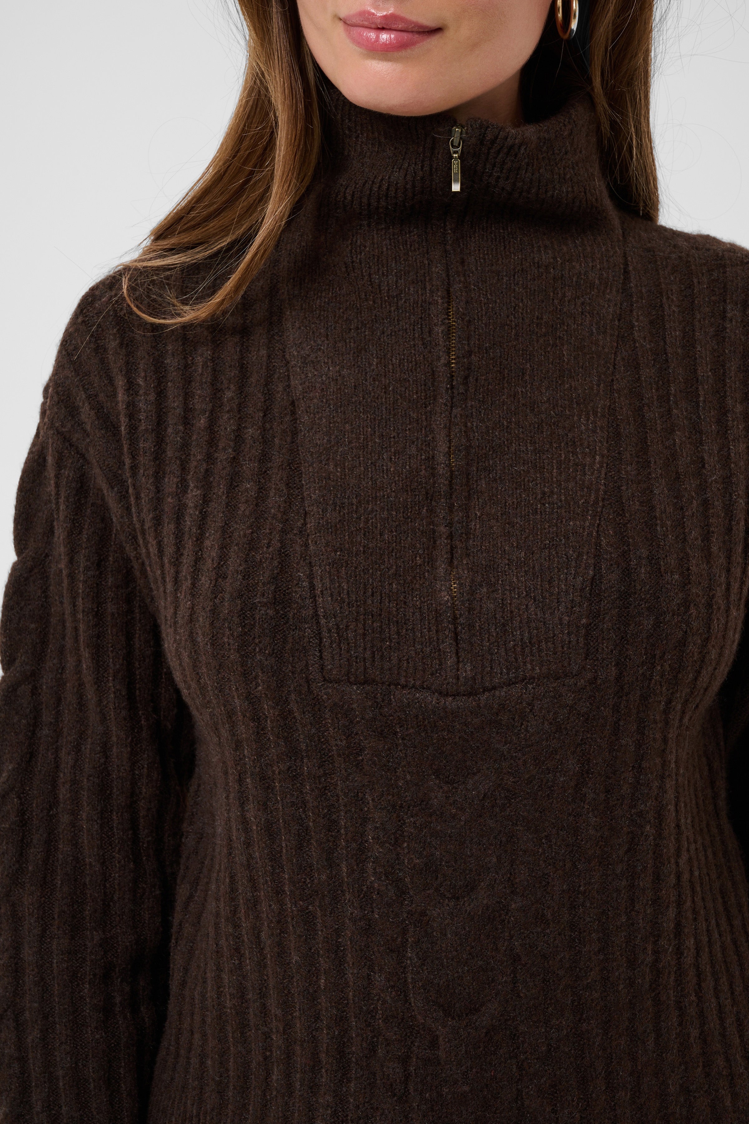 CRSiffe Zipper Pullover - Java-Sweaters and Cardigans- Hometown Style HTS, women's in store and online boutique located in Ingersoll, Ontario