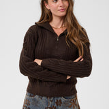 CRSiffe Zipper Pullover - Java-Sweaters and Cardigans- Hometown Style HTS, women's in store and online boutique located in Ingersoll, Ontario