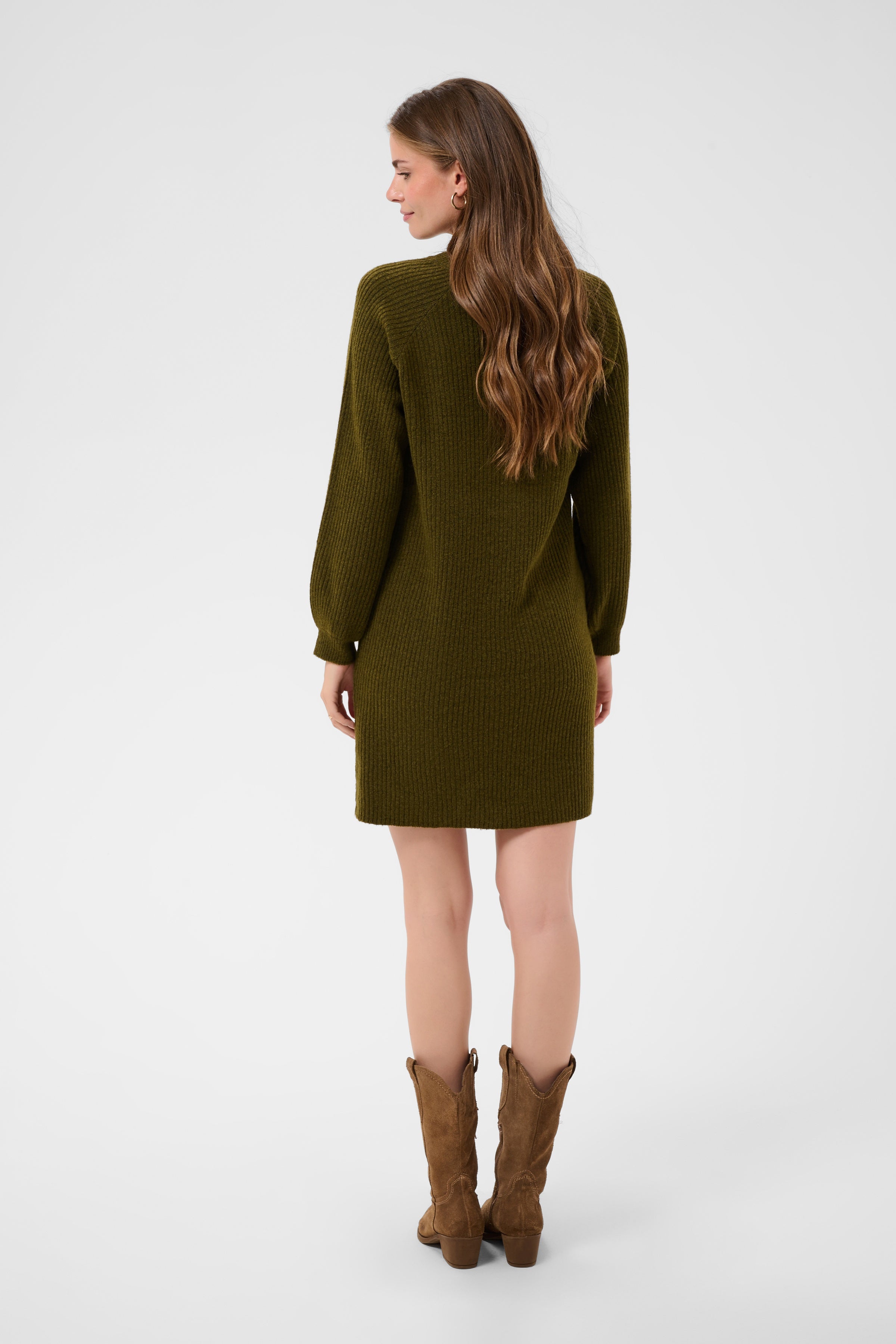CRNanette Knit Dress - Military Olive-Casual Dresses- Hometown Style HTS, women's in store and online boutique located in Ingersoll, Ontario