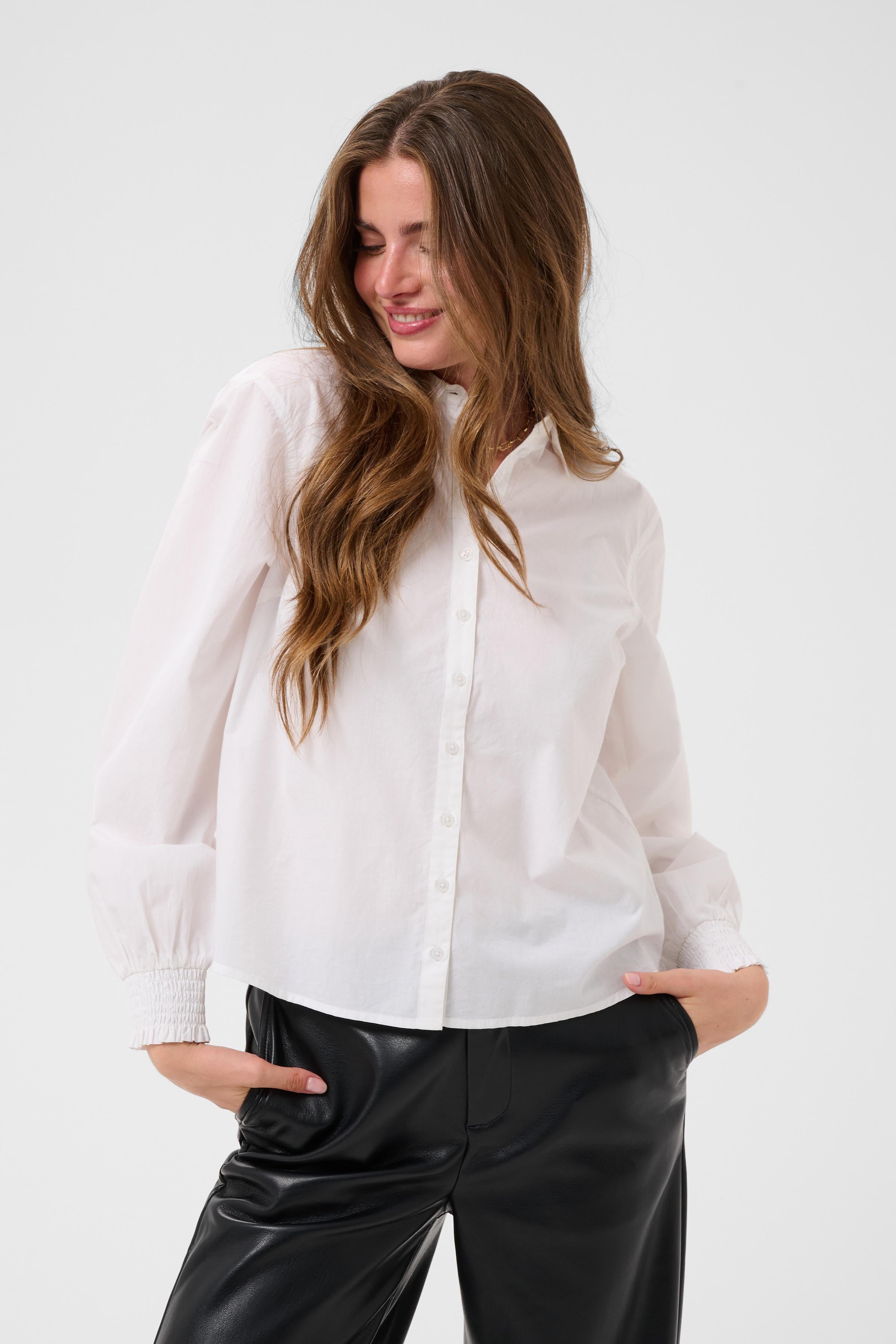 CRLinna Shirt - Snow White-Casual Tops- Hometown Style HTS, women's in store and online boutique located in Ingersoll, Ontario