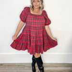 Holiday Dress - Red-Special Occasion Dresses- Hometown Style HTS, women's in store and online boutique located in Ingersoll, Ontario