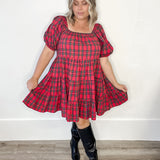 Holiday Dress - Red-Special Occasion Dresses- Hometown Style HTS, women's in store and online boutique located in Ingersoll, Ontario