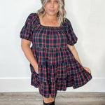 Holiday Dress - Navy-Special Occasion Dresses- Hometown Style HTS, women's in store and online boutique located in Ingersoll, Ontario