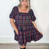 Holiday Dress - Navy-Special Occasion Dresses- Hometown Style HTS, women's in store and online boutique located in Ingersoll, Ontario