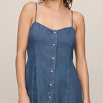 ANGEL EYES DENIM MINI DRESS-Casual Dresses- Hometown Style HTS, women's in store and online boutique located in Ingersoll, Ontario