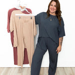 Pleated Tee & Pants - Charcoal-set- Hometown Style HTS, women's in store and online boutique located in Ingersoll, Ontario