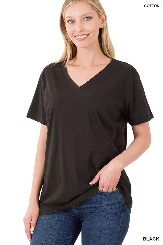 Cotton Tee - Black-tee- Hometown Style HTS, women's in store and online boutique located in Ingersoll, Ontario
