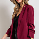 Blazer - Wine-blazer- Hometown Style HTS, women's in store and online boutique located in Ingersoll, Ontario